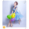 New Lady Dresses Light Blue Short Frock Dresses with Handmade Butterfly OEM Factory Fashion Short Mini Dresses For Ladies